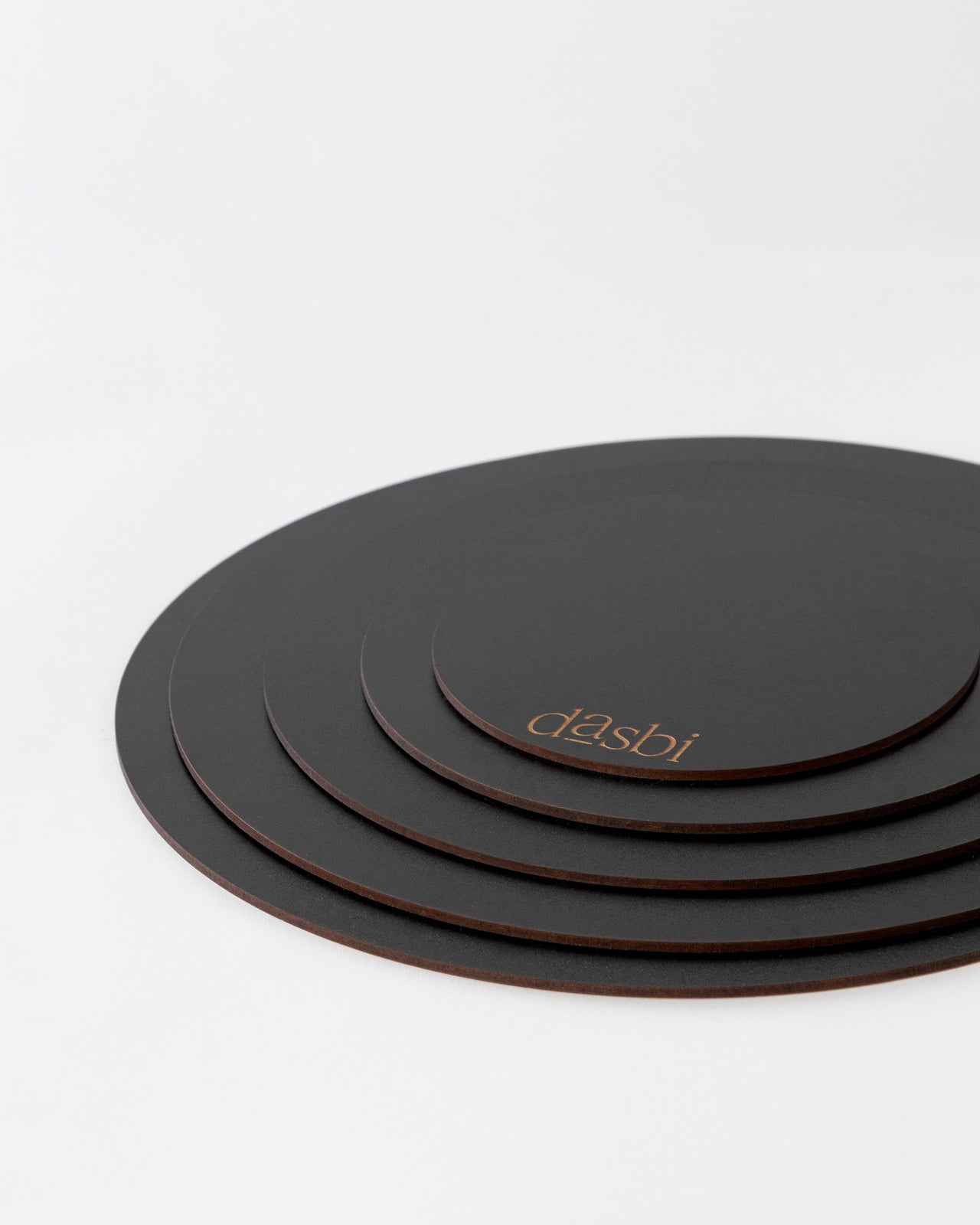 Semelle à gÂteau Dasbi en bois personnalisés, finition noire