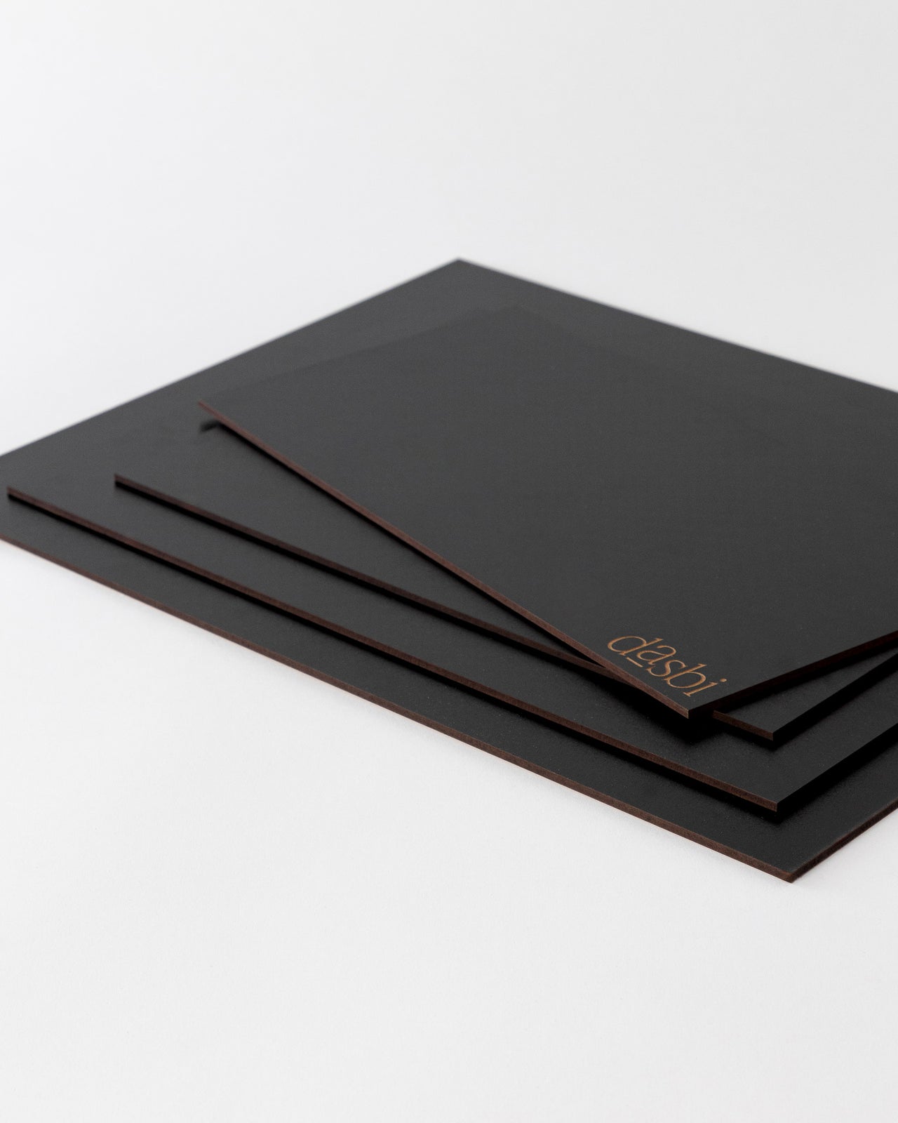 Base para tartas Dasbi, en madera personalizada de 3mm, rectangular, acabado negro