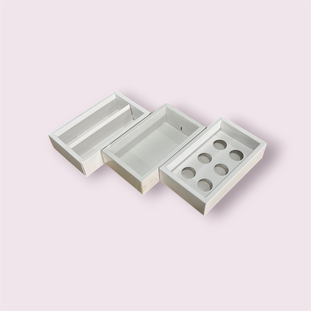 Premium-Süßigkeitenbox mit Einsätzen — ideal für Macarons & Trüffel (10er-Pack)