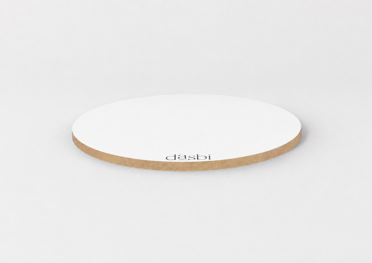 Base para tarta redonda personalizada Dasbi con canto de madera natural